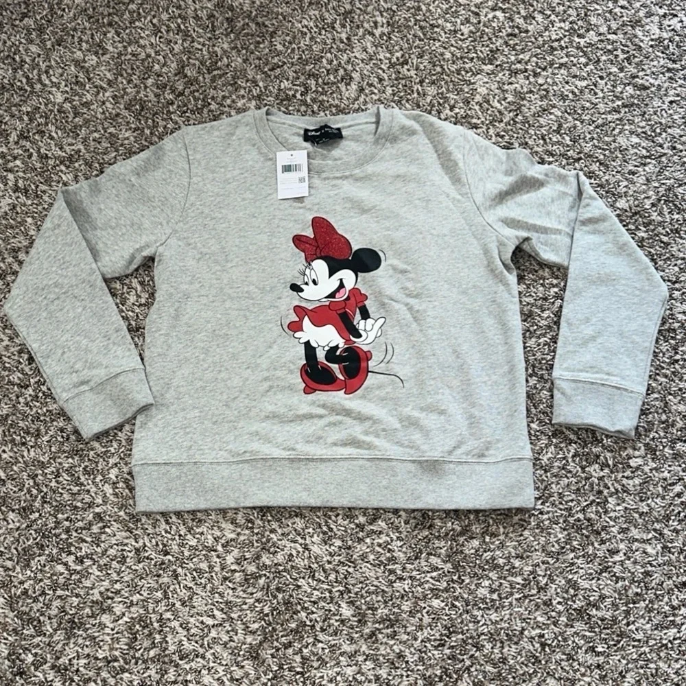 KATE SPADE New York Disney X Minnie Mouse Sweatshirt Gray size Medium NWT